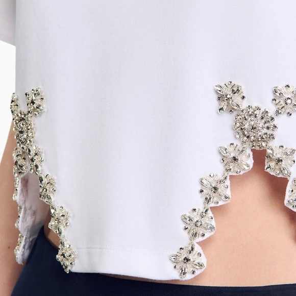 NWT authentic SANDRO RHINESTONE CROP TOP S - Picture 4 of 7